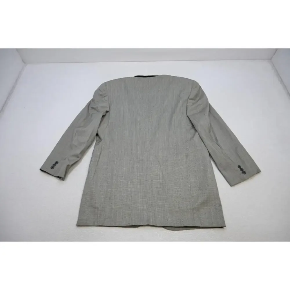 Jhane Barnes Wool Plaid Pleated 2 Button Suit Pants Jacket‎ Mens 40 x 31 44 L